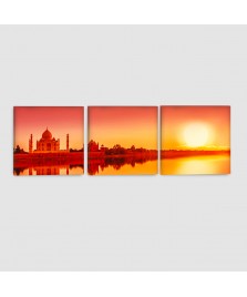 Taj Mahal, Agra, India - Quadro su Tela - Composizione Quadrato