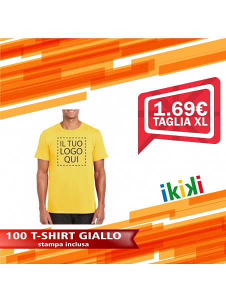 100 T-SHIRT GIALLO TAGLIA XL