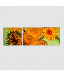 I Girasoli di Van Gogh - Quadro su Tela - 3 pannelli