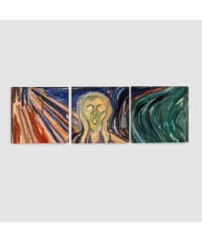 L'Urlo di Munch - Quadro su Tela - 3 pannelli