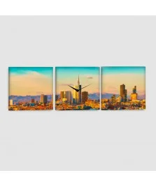 Milano - Quadro su tela - 3 pannelli con orologio