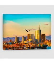 Milano - Quadro su tela - Rettangolare con orologio