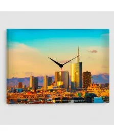 Milano - Quadro su tela - Rettangolare con orologio