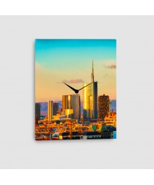 Milano - Quadro su tela - Verticale con Orologio