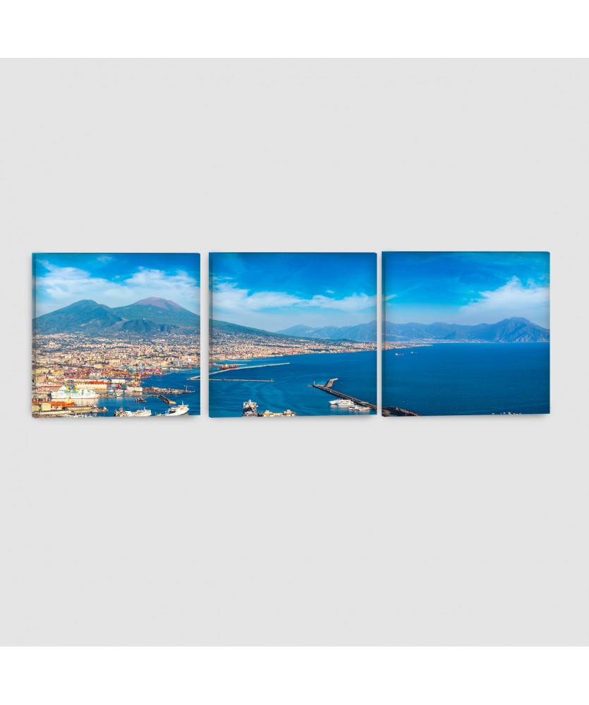 Napoli, Vesuvio - Quadro su tela - 3 pannelli