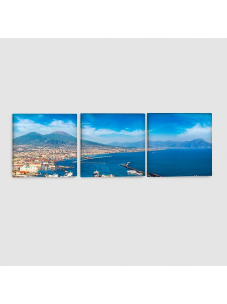 Napoli, Vesuvio - Quadro su tela - 3 pannelli