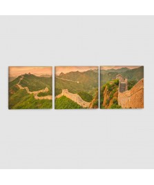 Pechino, Muraglia Cinese - Quadro su tela - 3 Pannelli
