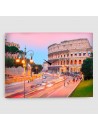 Roma, Colosseo - Quadro su tela - Rettangolare con orologio