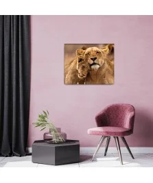 Leonessa e Leoncino - Quadro su tela - Rettangolare