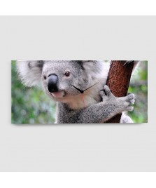 Koala - Quadro su tela con orologio - Rettangolare