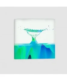 Astratto Acqua Verde e Celeste - Quadro su tela - Quadrato
