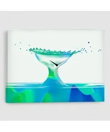 Astratto Acqua Verde e Celeste - Quadro su tela - Rettangolare