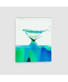 Astratto Acqua Verde e Celeste - Quadro su tela - Verticale