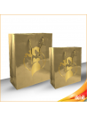 Borse shopping in carta con laminazione opaca e logo metallizzato