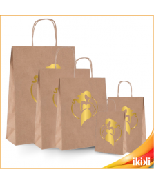 Shopper manico ritorto - Stampa a Caldo - Avana