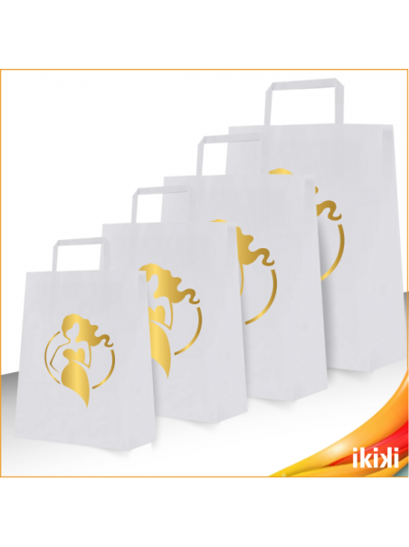 Shopper Bianco - Manico a Piattina - Stampa a caldo