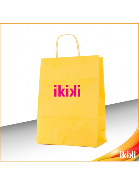 Shopper in carta manico cordino - Gialla 1 colore