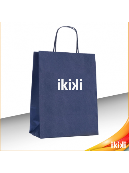 Shopper in carta manico cordino - Blu 1 colore