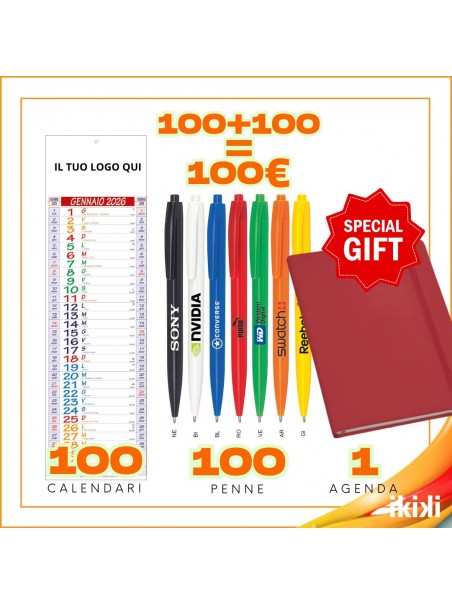 100 Calendari Silouette + 100 penne + 1 agenda omaggio