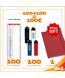 100 Calendari silouette + 100 Accendini + 1 agenda
