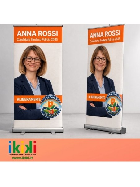 Roll-up 85x200 in poliestere per eventi politici