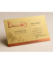 Biglietto da visita stampato su Carta Sirio Pearl Aurum 300gr con nobilitazione ARGENTO